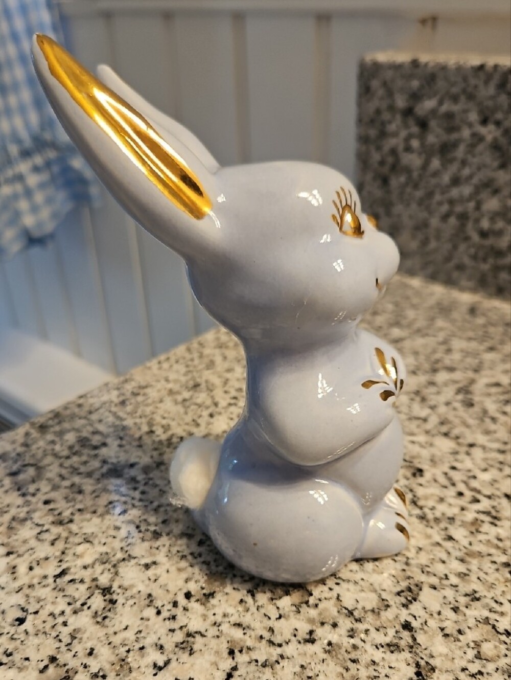 VTG 60s Blue Bunny Cotton Ball Dispenser - Picture 5 of 7